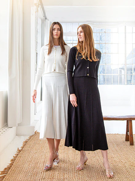 Ivory Engineer Rib Skirt - Image 3