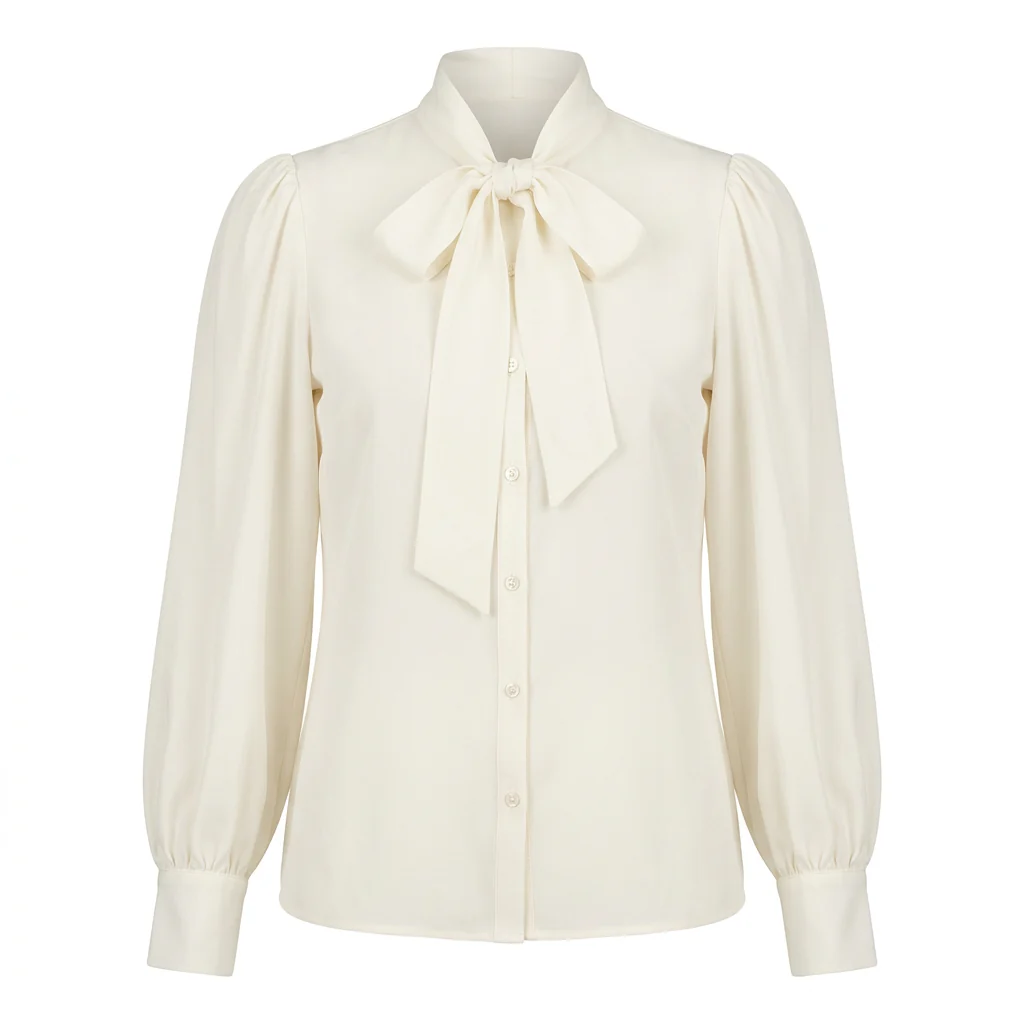 SILK TIE BLOUSE - Image 3