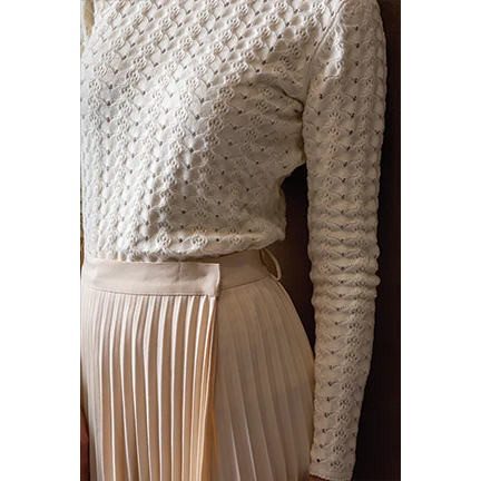 VANILLA POINTELLE SHIFT SWEATER - Image 3