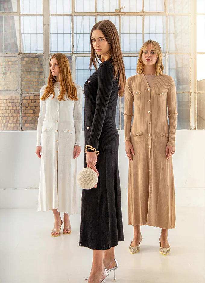 Wheat Engineer Rib Cardi Dress - Image 3